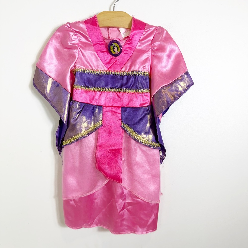 Disney Princess Mulan Costume Girls Size 2T-3T Pink Purple Kimono Dress Up